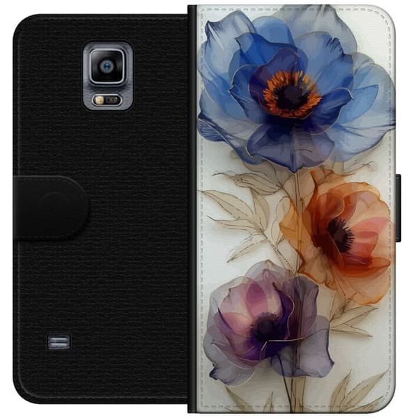 Pungcover til Samsung Galaxy Note 4 med Silkeblomster