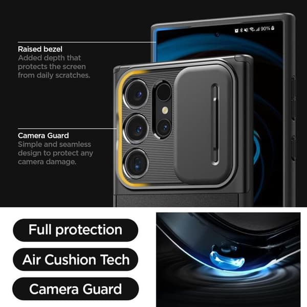 Spigen Galaxy S24 Ultra Mobilskal Optik Armor - Sort Svart
