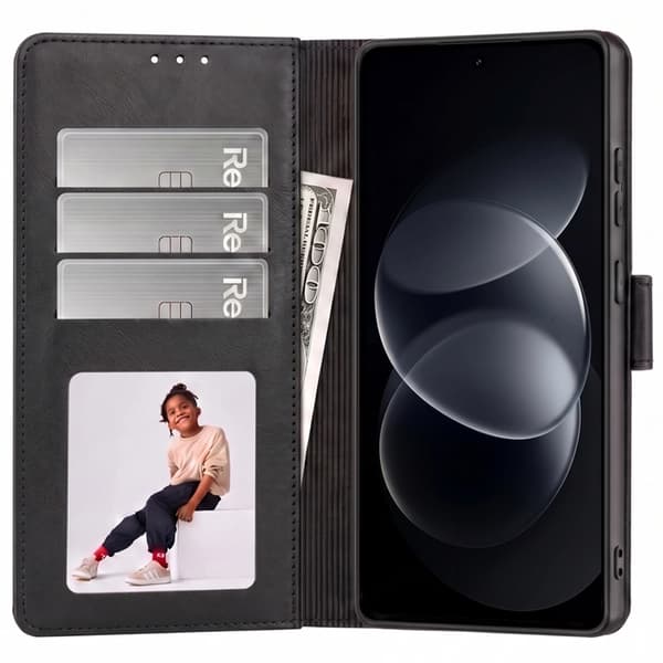 Tech-Protect Plånboksfodral För Xiaomi Redmi Note 17 Pro 5G - Matte Svart