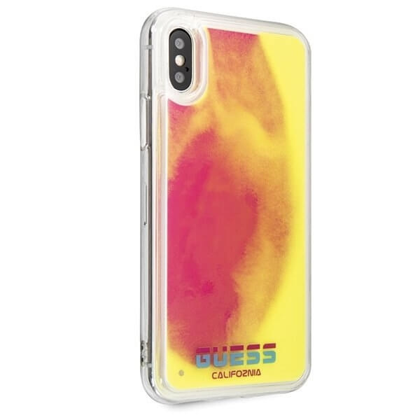 Guess skal iPhone X/Xs California Glow in the dark Rosa Rosa