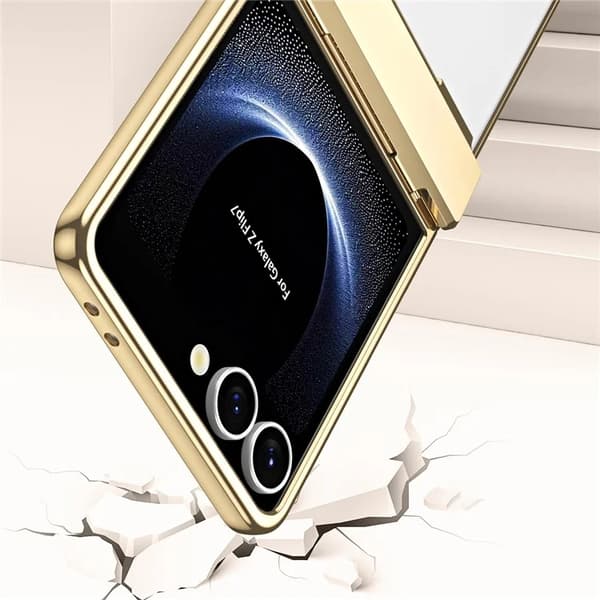Mobilskal till Galaxy Z Flip7 Electroplating med skärmskydd - Silver Silver