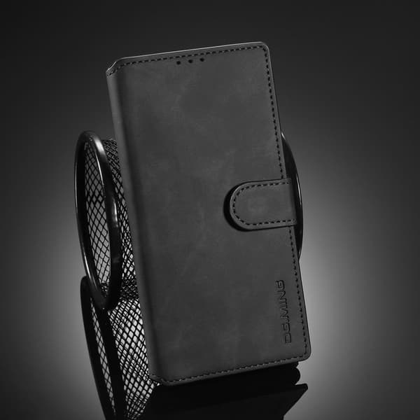 DG.MING Retro KonstläderPlånboksfodral Samsung Galaxy Note20 Ultra Svart