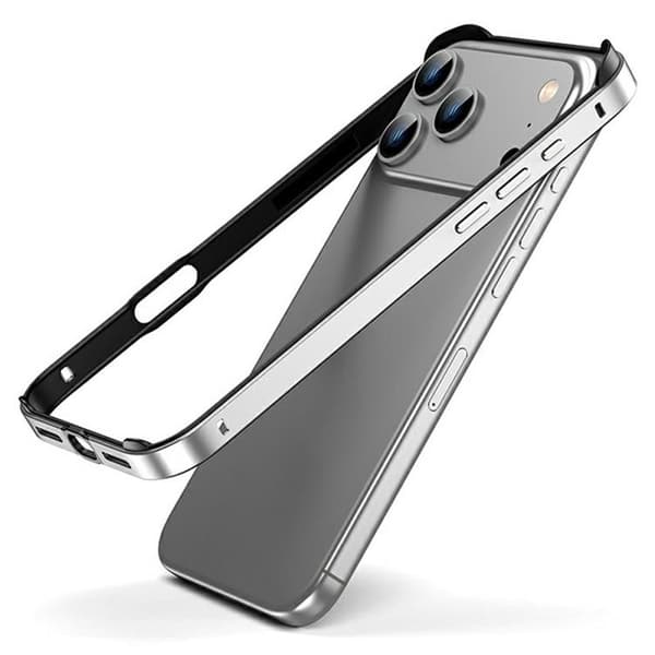 Mobilskal till iPhone 17 Pro Hollow Metal Bumper - Silver Silver