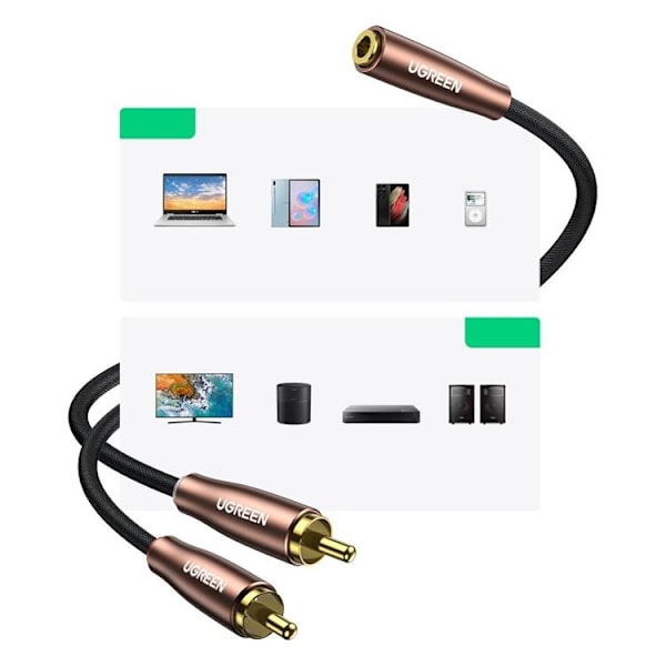 Ugreen Audio Kabel Mini Jack 3m - Brun Brun