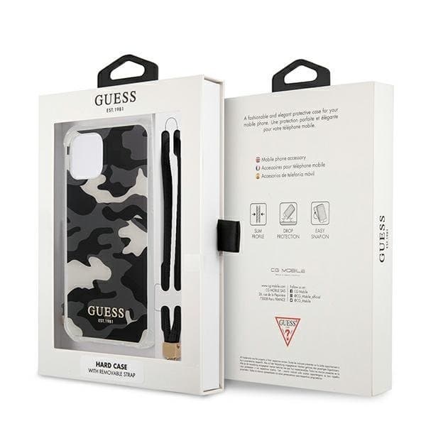 Guess Skal iPhone 12 & 12 Pro Camo Collection - Sort Black