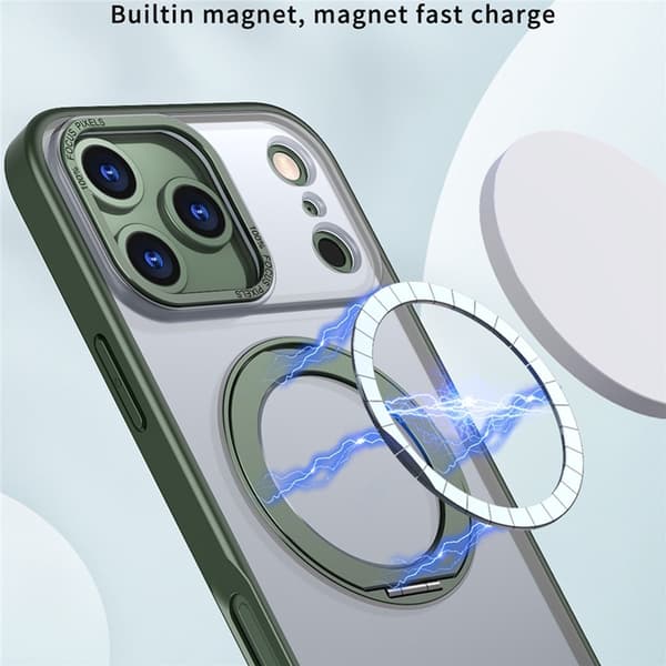 Mobilskal till iPhone 17 Pro MagSafe TPU + Acrylic Kickstand - Grön Grön