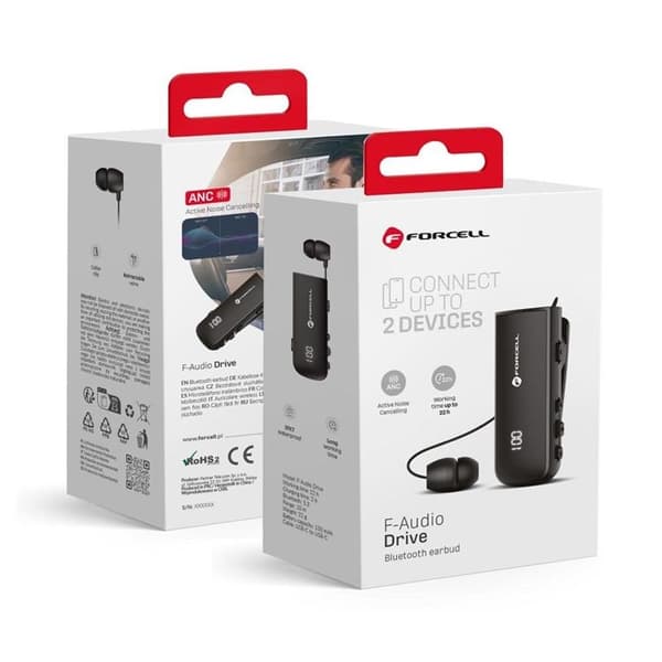 Forcell Trådløs In-Ear Øretelefondrev - Sort Black