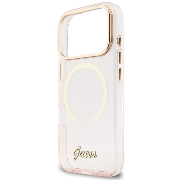 Guess Mobilskal Til iPhone 17 Pro Max MagSafe IML Gradient Script Metal - Rosa Rosa