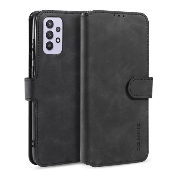 DG.MING Retro Plånboksfodral Konstläder för Samsung Galaxy A32 5G - Svart
