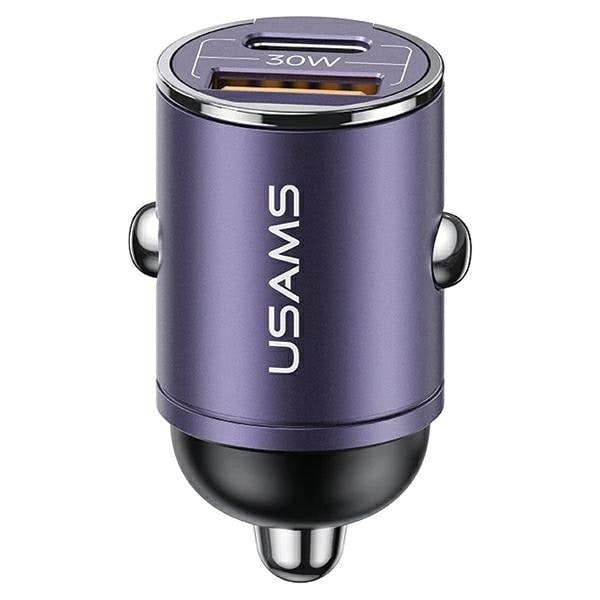 USAMS C38 Billaddare 30W 1xUSB-A 1xUSB-C - Lila