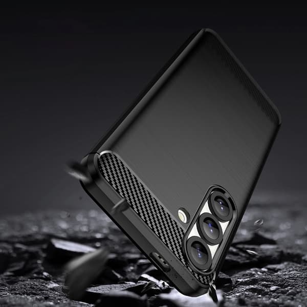 Telefontaske til Nothing Phone (3a) Pro Carbon Silicone - Sort Svart