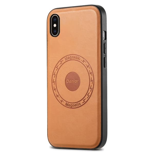 DENIOR Mobilskal till iPhone XS Max PU Läder Belagt PC+TPU Khaki
