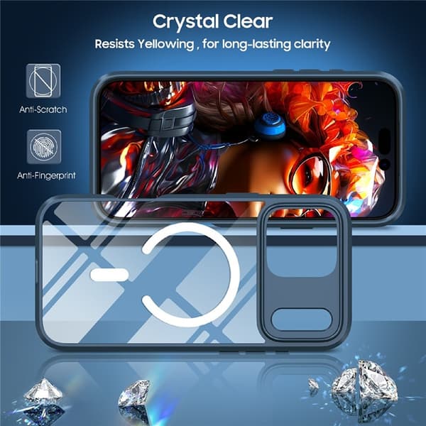 Mobilskal till iPhone 17 Pro MagSafe TPU + PC Clear - Blå Blå
