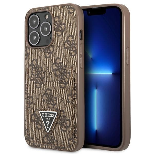 Guess iPhone 13 Pro Skal Korthållare Triangle Logo - Brun Brun