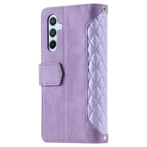 Samsung Galaxy S26 Plånboksfodral Rhombus Stitching Line Konstläder - Lila