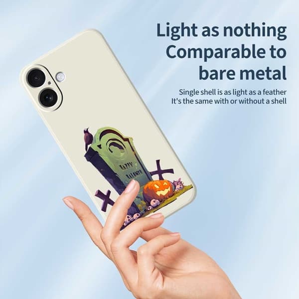 Mobilskal till iPhone 17 med Halloween Tombstone Pattern TPU - Grön