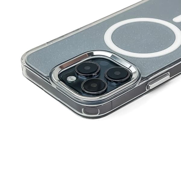 Telefontaske til iPhone 17 MagSafe Glitter - Semitransparent Transparent