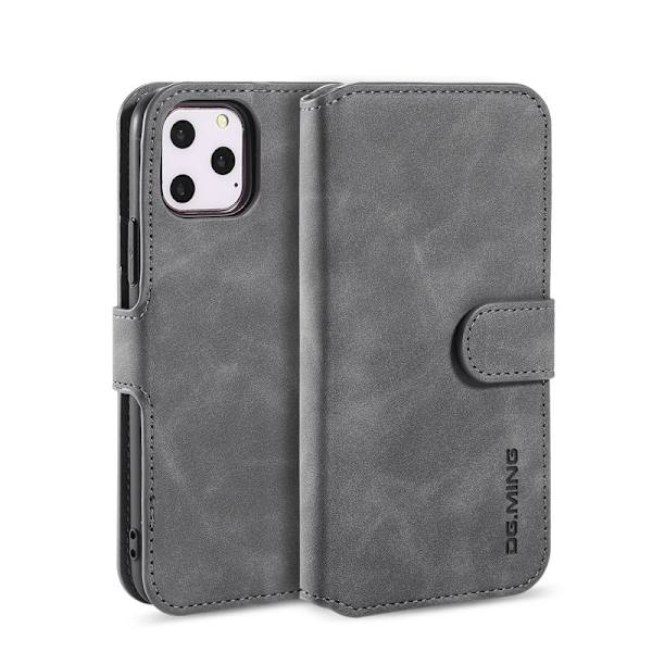DG.MING Plånboksfodral Konstläder för iPhone 11 Pro - Grå