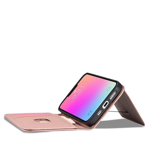 iPhone 12 Pro Max Lompakkokotelo Magneettiteline - Pinkki Rosa