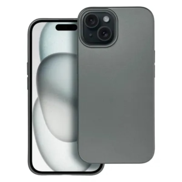 iPhone 15 -puhelimen suojakuori, metallinen - harmaa
