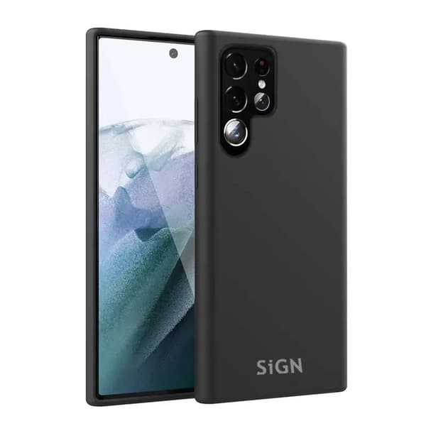 SiGn Galaxy S23 Ultra Etui Flydende Silikone - Sort Svart