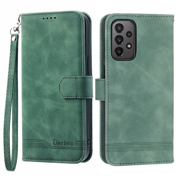 DIERFENG DF-03 Plånboksfodral för Samsung Galaxy A23 5G - Konstläder - Grön