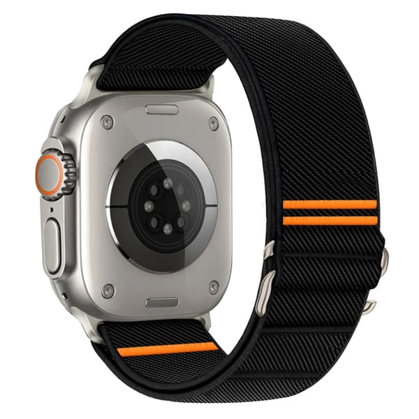 Tech Protec Apple Watch (44/45/46/49mm) Armbånd Nylon Slip - Sort Svart