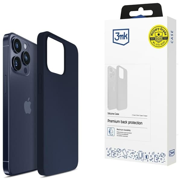 3MK Telefontaske til iPhone 16 Pro Max Silikone - Navy