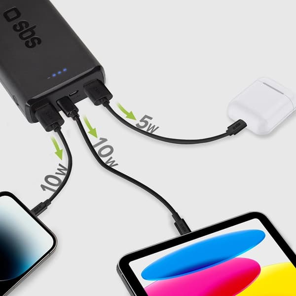 SBS Powerbank 20000mAh - Svart Svart