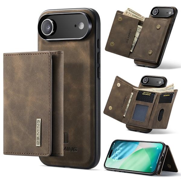 DG.MING iPhone Air Konstläder Plånboksfodral Kickstand Brun