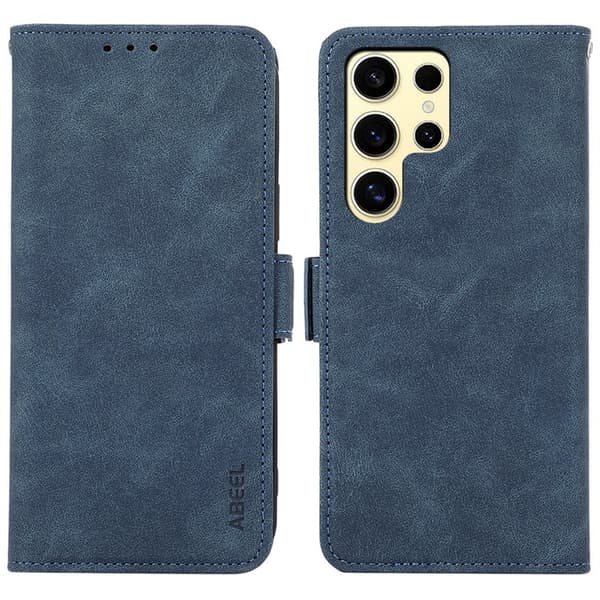 ABEEL Mobilskal till Samsung Galaxy S25 Ultra KonstLäder Folio Blå