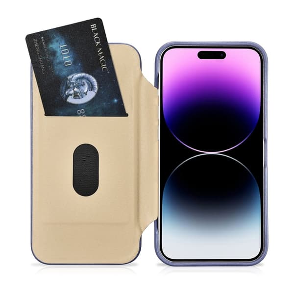 iCarer iPhone 14 Pro Max Lompakkokotelo MagSafe CE Aitoa Nahkaa