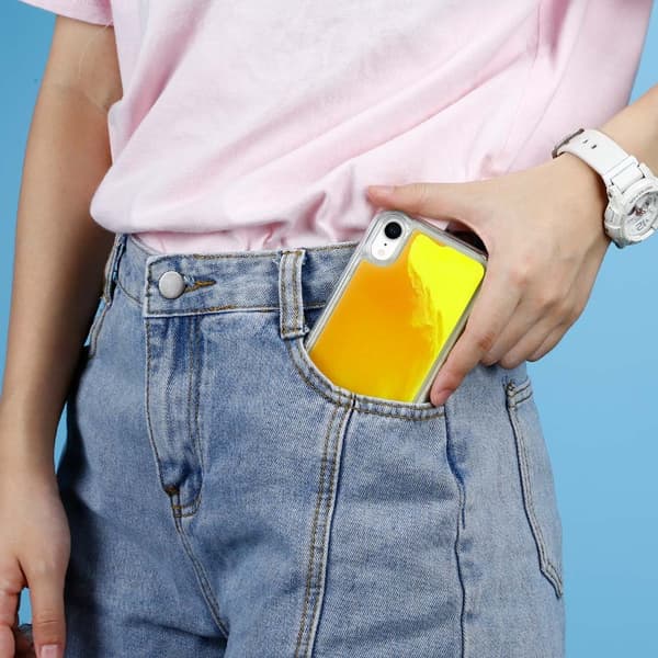 Liquid Neon Sand cover til iPhone XR - Orange Orange