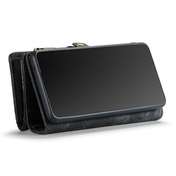 CASEME Multi-function Wallet TPU + KonstLäder Mobilskal - Svart