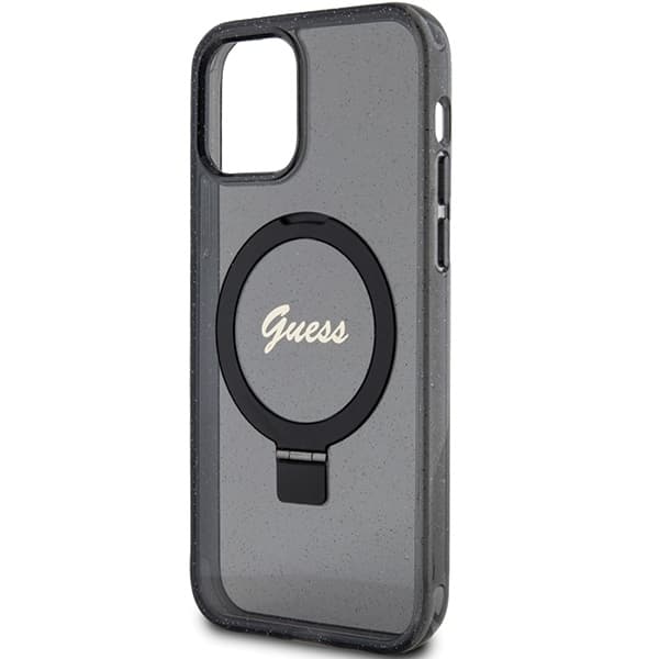 Guess Mobilskal till iPhone 12/12 Pro MagSafe Ring Stand Script Glitter