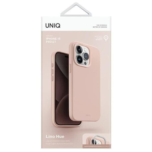 UNIQ Mobilskal till iPhone 15 Pro Magsafe Lino Hue - Rosa Rosa