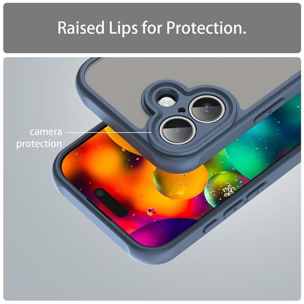 Mobilskal till iPhone 17 Frostade krockkuddar Drop Proof - Blå Blå