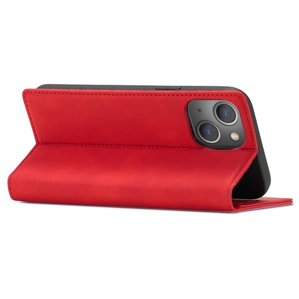 LC.IMEEKE iPhone 15 Plånboksfodral KonstläderStäll - Röd