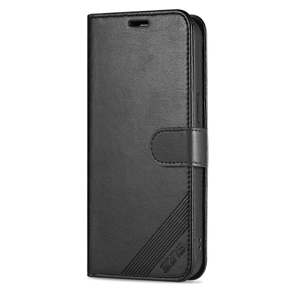 AZNS iPhone 16e Plånboksfodral Anti-Scratch Konstläder - Svart
