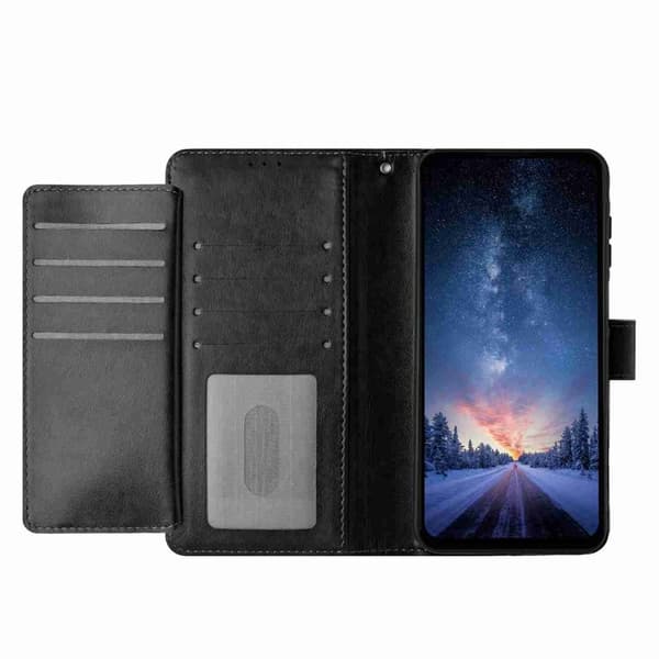 Samsung Galaxy S26 Pro Plånboksfodral Konstläder Folio Ställ - Svart