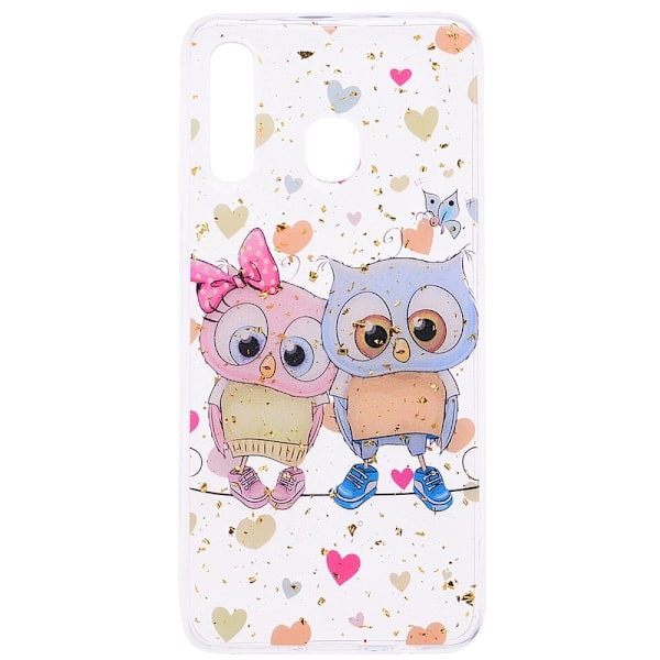 Glitter Mobilskal till Samsung Galaxy A50 - Ugglor