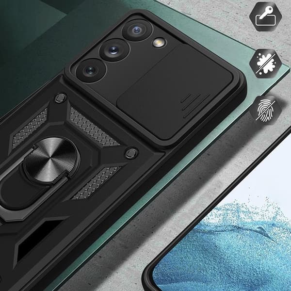 Galaxy S23 Plus Mobilcover Hybrid Armor Camshield - Blå Blå