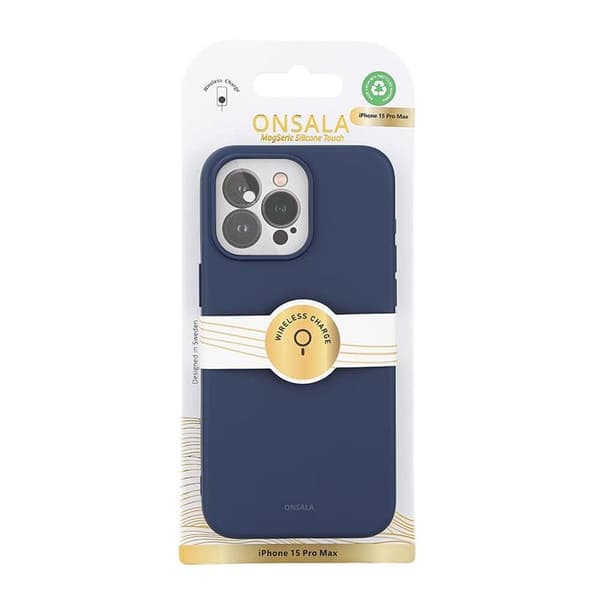 Onsala iPhone 15 Pro Max Mobilskal Magsafe Silicone - Mørkeblå Blå