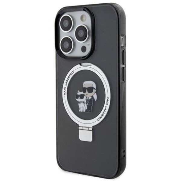 KARL LAGERFELD iPhone 15 Plus -puhelimen kuori MagSafe-renkaalla - Musta