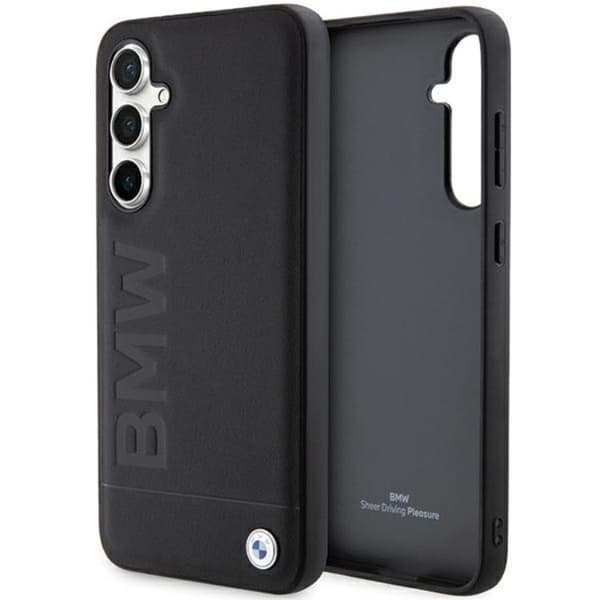 BMW Galaxy S23 FE Mobiilikuori Nahka Hot Stamp - Musta Black