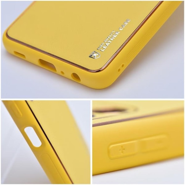 iPhone 15 Plus Mobilskal Läder - Gul