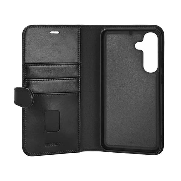 Buffalo Galaxy S25 Plus Punge Taske Læder 3 Kort 2i1 - Sort Black