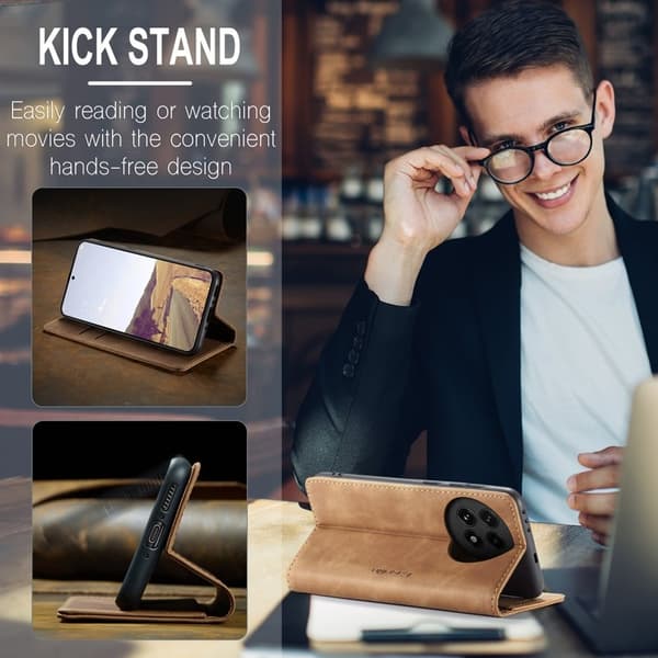 CASEME 013 Plånboksfodral för OnePlus 13 KonstLäder - Brun