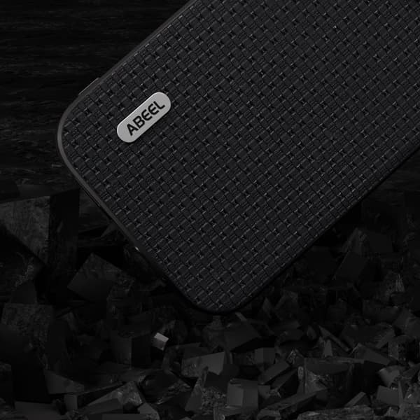 ABEEL Mobilskal till iPhone 14 Shockproof Äkta läder- Svart