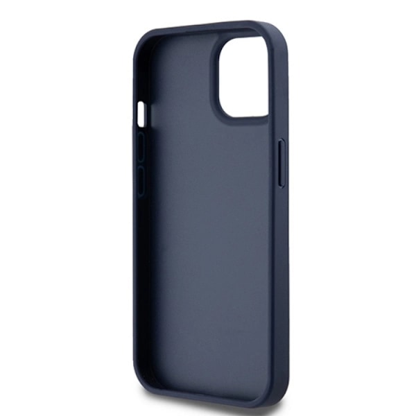 DKNY iPhone 15/14/13 Mobilskal Läder Mono Stripe & Metal Logo - Blå